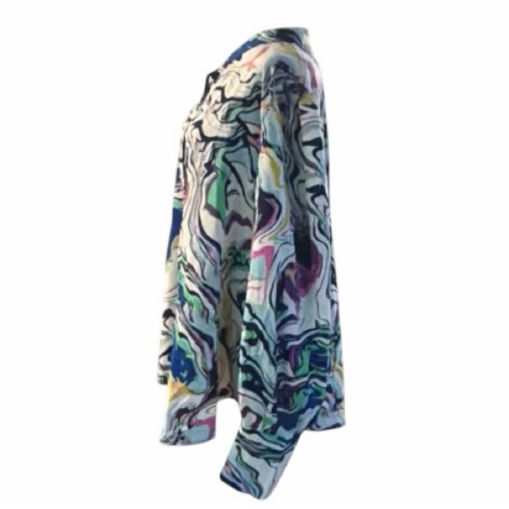 KIRUNDO Multicolor Abstract Shirt Front Button Women’s Size XXL Like New. - Picture 3 of 7